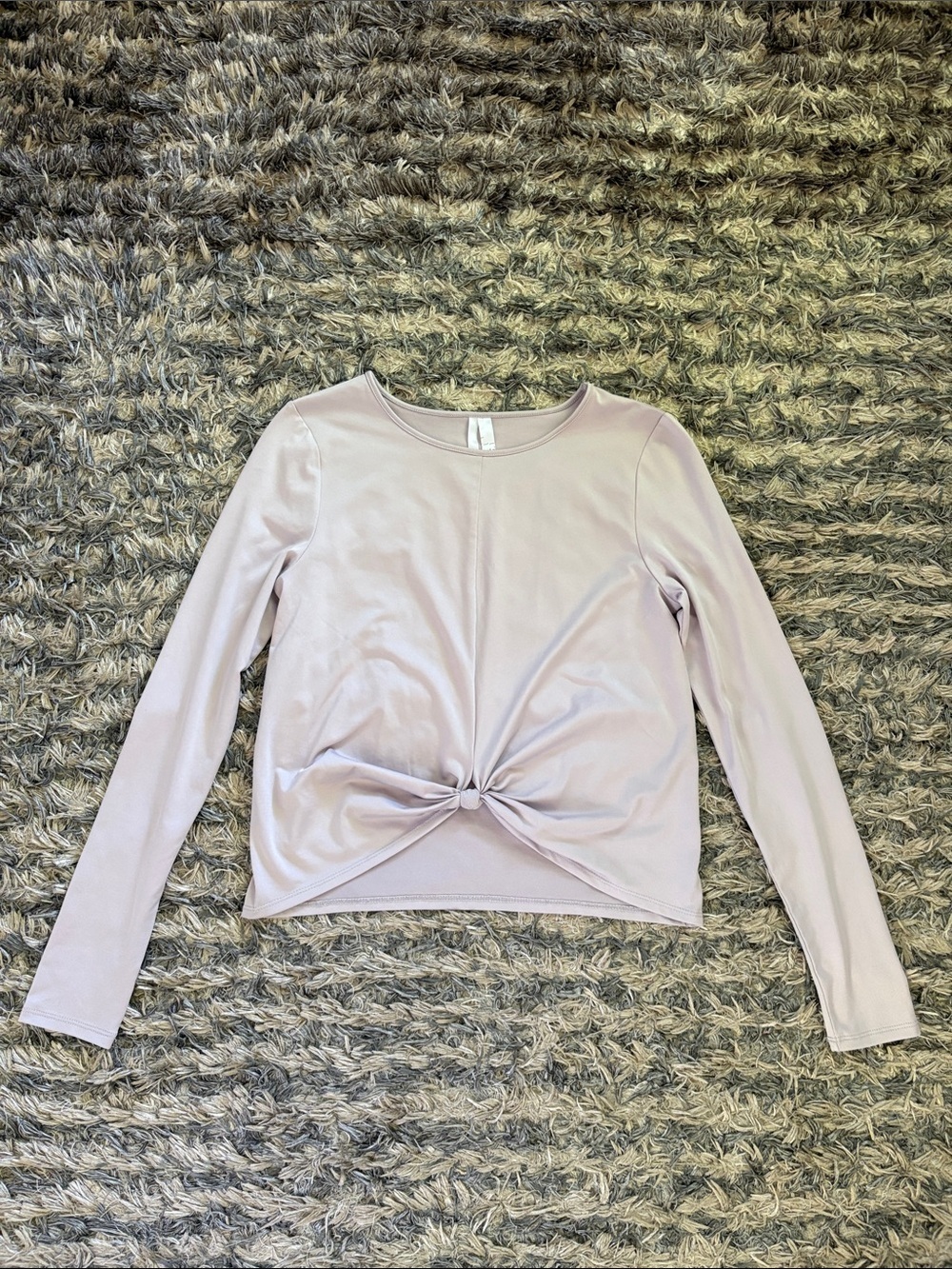 Kensie Light Lilac Knot-Front Long Sleeve Tee XS